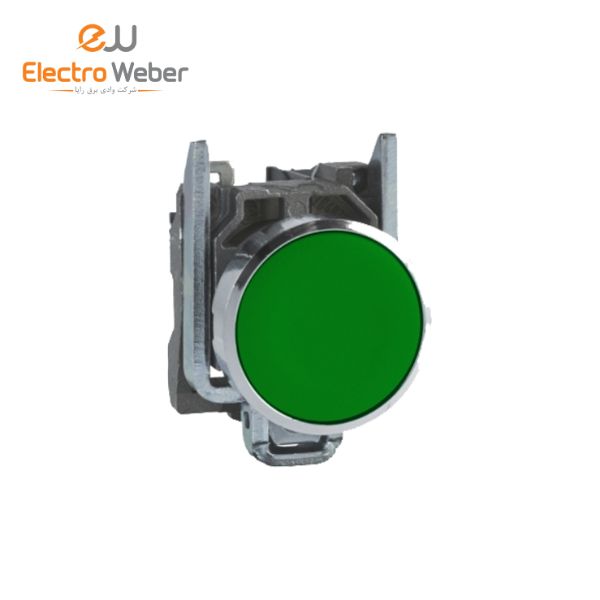 ‫پوش باتن اشنایدر فلزی سبز 1NO بدون LED داخلیXB4BA31