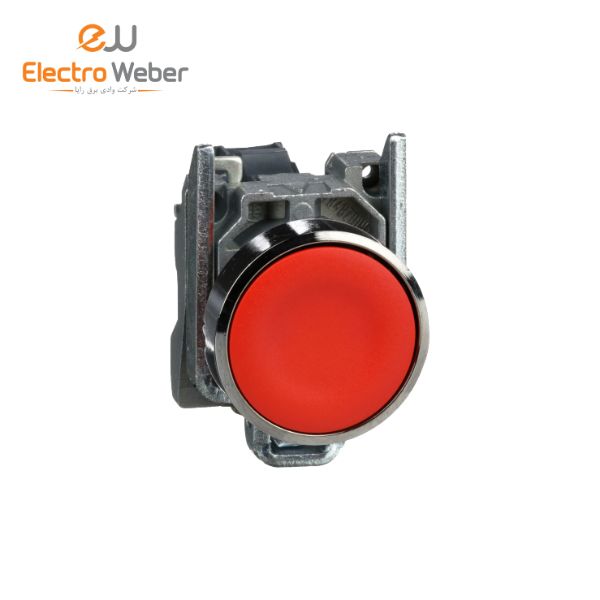 ‫پوش باتن اشنایدر فلزی قرمز 1NC بدون LED داخلیXB4BA42